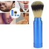 Beard Brush, Shaving Brush, Men Portable Beard Brush Travel Foaming Shaving Brush Grooming Tool Aluminum + Brush Hair Material, Beard Brush view 2
