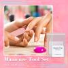 50 Set Disposable Press on Nail Tool Kit, Including 50pcs Nail File, 50pcs Adhesive Nail Tabs, 50pcs Prep Pad, 50pcs Wood Stick, 50pcs OPP Bag, Manicure Nail Prep Kit for Salon Home (50pcs-B-Pink) view 4