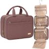 NISHEL Travel Toiletry Bag for women, Portable Hanging Organizer for Travel-Sized Shampoo, Conditioner, Brushes Set, Makeup Accessories, Medium Size, Rosewood-Pink view 1