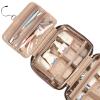 NISHEL Travel Toiletry Bag for women, Portable Hanging Organizer for Travel-Sized Shampoo, Conditioner, Brushes Set, Makeup Accessories, Medium Size, Rosewood-Pink view 4