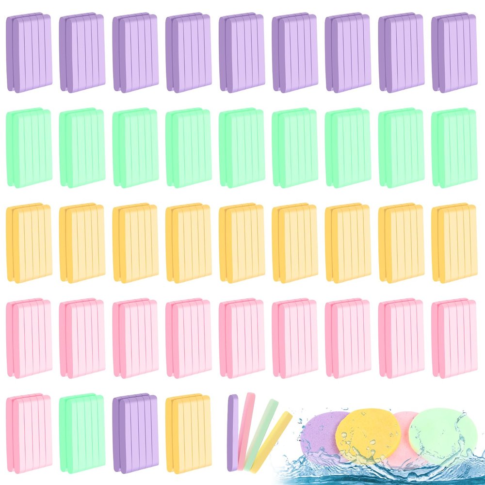 240 Count Compressed Facial Sponges Makeup Removal Round Face Wash Sponges Reusable Face Sponges for Cleansing Exfoliating PVA Spa Facial Pads for Women Esthetician Beauty Remover Supplies, 4 Colors