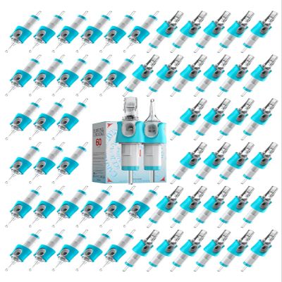 60 Assorted Tattoo Needles Cartridge Mixed Size #10 Bugpin(Round Liner 3RL*8, 5RL*8, 7RL*8, 9RL*8, 11RL*4 Round Magnum 9RM*8, 11RM*4, 13RM*4, 15RM*4) 0.3MM Disposable EN05S-BFG-60KIT-K