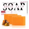 ORIENTLEAF Kojic Acid Soap, Turmeric Soap Bar for Dark Spots, Fresh Citrus Scent, Gentle for Face and Body Wash with Vitamin C, Shea Butter, Retinol, Stocking Stuffers, Christmas Gifts(3 PACK) view 1