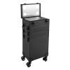 BAIODNB Rolling Makeup Case, Makeup Rolling Train Case with 4 LED Light Source, Professional Cosmetology Trolley Rolling Makeup Case, 20W Makeup Suitcase Nail Case with Wheels US Standard(5 Shelves) view 1