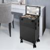 BAIODNB Rolling Makeup Case, Makeup Rolling Train Case with 4 LED Light Source, Professional Cosmetology Trolley Rolling Makeup Case, 20W Makeup Suitcase Nail Case with Wheels US Standard(5 Shelves) view 4