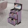 BAIODNB Professional Makeup Train Case, Rolling Makeup Case Professional Cosmetology Trolley, Makeup Case with Lighted Mirror view 2
