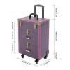 BAIODNB Professional Makeup Train Case, Rolling Makeup Case Professional Cosmetology Trolley, Makeup Case with Lighted Mirror view 4