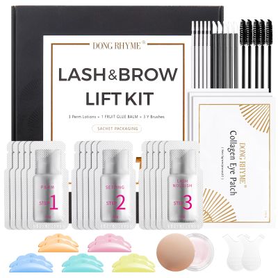 Lash Lift Kit by DONG RHYME - Professional Eyelash Perm Kit Sturdy Result, Small Disposable Packages(5 Pcs) Eyelash Lift Kit with Harmless Ingredients, Newbie Friendly Brow lamination Kit at Home Use