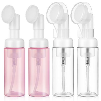 Zerodeko 4pcs Travel Foam Pump Bottles Empty Dispenser for Foaming Face Wash Shampoo and Toiletries Lightweight and Portable Pet Containers for Travel