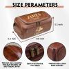 HDSD Custom PU Leather Toiletry Bag for Men Women Personalized Travel Hanging Toiletry Bag Travel Organizer Cosmetic Bag Groomsmen Gifts view 3