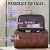 HDSD Custom PU Leather Toiletry Bag for Men Women Personalized Travel Hanging Toiletry Bag Travel Organizer Cosmetic Bag Groomsmen Gifts view 4