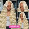 613 Hd Lace Frontal Wig 13X6 Blonde Body Wave Human Hair Wigs For Women Glueless view 2