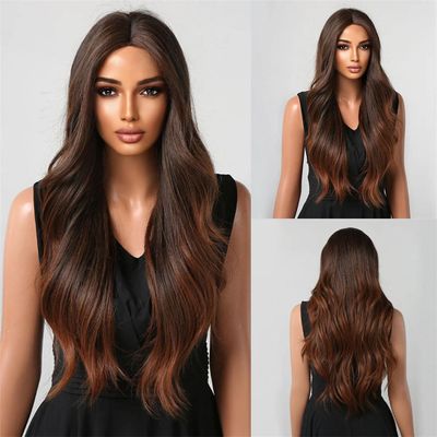 NinthAvenue Basics Synthetic Wigs For Afro Women Middle Parted Hairline Lace Front Wigs For Cosplay
