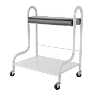 BANLICALI Foot Bath Spa Portable Trolley Cart with Wheels & Storage Rack, 220.46lbs Load Footrest Stand Cart for Foot Rest Pedicure Manicure Funiture Massage Table Salon Supplies Black+White