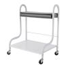 BANLICALI Foot Bath Spa Portable Trolley Cart with Wheels & Storage Rack, 220.46lbs Load Footrest Stand Cart for Foot Rest Pedicure Manicure Funiture Massage Table Salon Supplies Black+White view 1