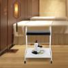 BANLICALI Foot Bath Spa Portable Trolley Cart with Wheels & Storage Rack, 220.46lbs Load Footrest Stand Cart for Foot Rest Pedicure Manicure Funiture Massage Table Salon Supplies Black+White view 3