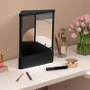 Talent Star Non-Reversing True Vanity Makeup Mirror - Tabletop Real Reflections Beauty Mirror for Your Face - Black view 3
