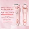 Electric Razor for Women, 2 in 1 Wet & Dry Waterproof Electric Shaver with Removable Heads,Beautibloom Razor,Electric Razors for Women Pubic Hair,Bikini Trimmer (Style B,Pink) view 2