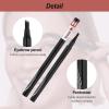 2PCS Eyebrow Microblading Pen, 2024 New 3D Waterproof Microblading Eyebrow Pencil Contouring Pen, 4 Fork Tip Magic Eyebrow Pencil, Microblading Eyebrow Pen for Natural Makeup All Day(#3-Black) view 3