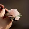 1pcs Late Spring Black Ebony wood with Peony Flower Resin Chinese Hanfu Hairpin Chopsticks,Hair Clip Hair Pin Hair Accessories for Women Girls Long Hair view 2