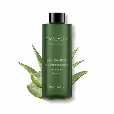 500ml Lash Shampoo Bulk, High-Purity Eyelash Cleanser for Extensions, Safe Makeup Remover, Non-irritating or Burning Formula Eyelid Foaming Cleanser for Professional Salon and Home Use (Aloe Vera)