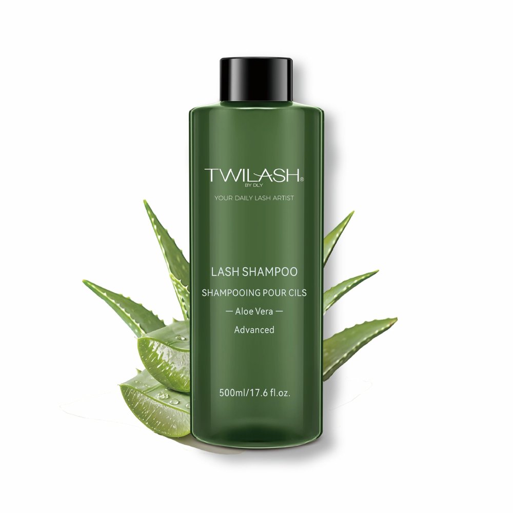 500ml Lash Shampoo Bulk, High-Purity Eyelash Cleanser for Extensions, Safe Makeup Remover, Non-irritating or Burning Formula Eyelid Foaming Cleanser for Professional Salon and Home Use (Aloe Vera)