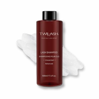 500ml Lash Shampoo Bulk, High-Purity Eyelash Cleanser for Extensions, Safe Makeup Remover, Non-irritating or Burning Formula Eyelid Foaming Cleanser for Professional Salon and Home Use (Unscented)