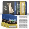 FOREVER GEM Japanese Stainless Steel Hair Shaper Blades | 60-Count Polymer Shaving Blades | Facial Hair & Eyebrow Trimmer for Men & Women | 12 Packs of 5, Silver view 1