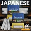 FOREVER GEM Japanese Stainless Steel Hair Shaper Blades | 60-Count Polymer Shaving Blades | Facial Hair & Eyebrow Trimmer for Men & Women | 12 Packs of 5, Silver view 2