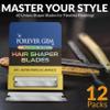 FOREVER GEM Japanese Stainless Steel Hair Shaper Blades | 60-Count Polymer Shaving Blades | Facial Hair & Eyebrow Trimmer for Men & Women | 12 Packs of 5, Silver view 4