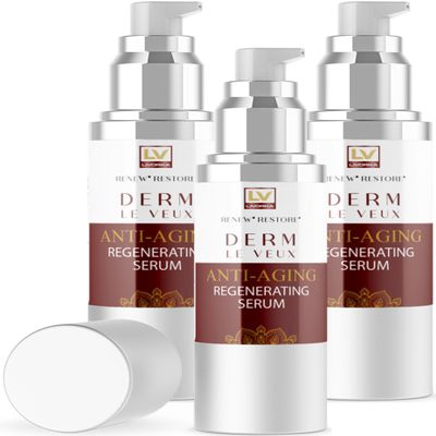 (3 Pack) Derm Le Veux, Derm La Veux, Derm Le Veu, Derm Leveux Serum, Derma Le Veux Serum, Derm Le Veux Face Cream, Veur, Veus, Dermlevue Serum, Derm Le Veux Deluxe Serum, Derma La Veux, 3 Bottles