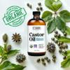 C CARE Castor Oil 100% Pure Organic Cold Pressed Unrefined Glass Bottle | USDA Certified Organic | Hexane Free Extra Virgin | For Hair Growth Eyebrows Eyelashes Skin and Castor Oil Pack Wrap | 16oz view 3