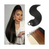 Ponytail Extension Braiding Ponytail Extension with Elastic Tie, 24" Long Yaki Straight Wrap Around Ponytail Hair Extensions Natural Soft Synthetic Hairpiece for Women Pony Tails Hair Extensions(Color view 1