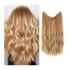 Hair Extensions Synthetic Wire Hair Extensions with 2 Removable Clips 20 Inch Wavy Curly Wire Hair Invisible Transparent Wire Extensions One Piece Hairpieces for Women Hair Extensions Clip in(Color:26 view 1