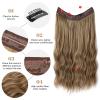 Hair Extensions Synthetic Wire Hair Extensions with 2 Removable Clips 20 Inch Wavy Curly Wire Hair Invisible Transparent Wire Extensions One Piece Hairpieces for Women Hair Extensions Clip in(Color:26 view 4