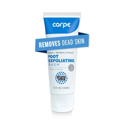Carpe Exfoliating Foot Scrub - Odor Protection Feet Exfoliator Scrub & Foot Odor Eliminator for Feet - Improves Foot Antiperspirant Performance - Minty Fresh Foot Wash For Women & Men