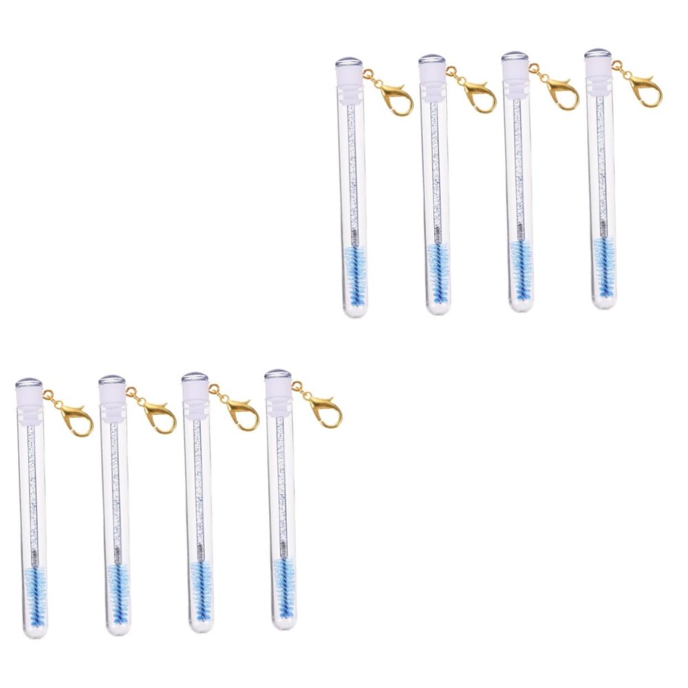 MAGICLULU 8pcs Creative Hanging Eyelash Tube Eyebrow Brush Wands Stylish Makeup Tools for Beginners Professionals Mascara Brush Keychain Rhinestone