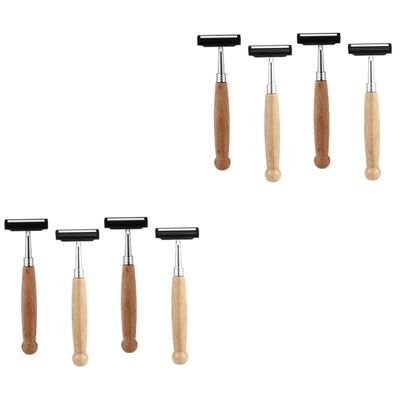 Beaupretty 8pcs Men Razor Bamboo Handle Eco-friendly Steel Blade Professional Hair Clipper Mustache Trimmer Smooth Shave