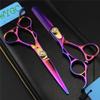 5.5" Left Hand Hairdressing Scissors,Sharp 440C Barber Hair Scissors Hair Trim and Cut Thinning Hairdressing Set for Left Handed Professional Hairdresser Colorful view 1