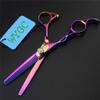 5.5" Left Hand Hairdressing Scissors,Sharp 440C Barber Hair Scissors Hair Trim and Cut Thinning Hairdressing Set for Left Handed Professional Hairdresser Colorful view 3