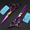 5.5" Left Hand Hairdressing Scissors,Sharp 440C Barber Hair Scissors Hair Trim and Cut Thinning Hairdressing Set for Left Handed Professional Hairdresser Colorful view 4
