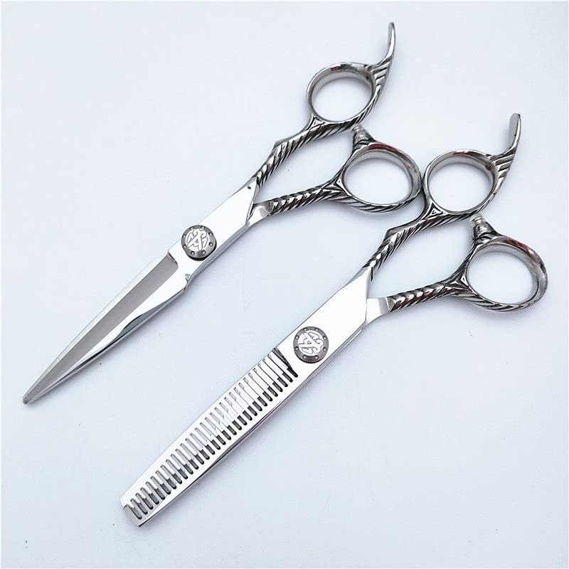 IBDRYKK Hair Cutting Scissors, 6 inch Professional Upscal Scissor Threaded Non-Slip Handle Hair Scissors Cutting Barber Haircut thinning Shears Hairdresser Scissors Set