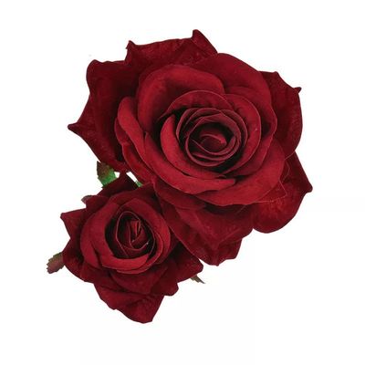 BEIYINAI Handmade Velvet Double Rose Flower Hair Clip Women Girls Wedding Flamenco Dancer Hairpins Bridal Bridesmaid Barrettes Hair Styling Tools Accessories Baby Hair Clips 6-12 Months