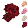 BEIYINAI Handmade Velvet Double Rose Flower Hair Clip Women Girls Wedding Flamenco Dancer Hairpins Bridal Bridesmaid Barrettes Hair Styling Tools Accessories Baby Hair Clips 6-12 Months view 4