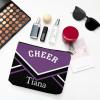zaaprintblanket Cheer Purple Cheerleader Custom Cosmetic Bag Makeup Bag with Name Toiletry Pouch for Birthday Christmas Gifts view 3