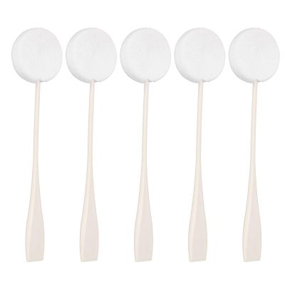 5pcs Long Handled Powder Puff, Good Water Absorption Setting Powder Puff Makeup Sponge Puff Stick Makeup Tools for Home Use(White)
