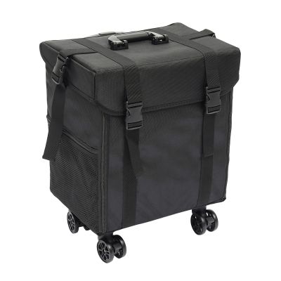Bitodd Portable Rolling Makeup Train Case, Large Multi-Layer Cosmetic Trolley Organized with 360 Swivel Wheels, Multifunctional Barber Case for Professional Make-Up Artists (Oxford Fabric)