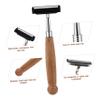 Beaupretty 12pcs Bamboo Handle Razor Stainless Steel Safety Shaving Blades Beard and Mustache Trimmer for Men view 3