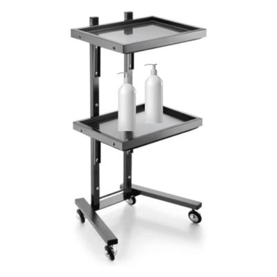 FRALHQFL Salon Trolley Foldable Hair Salon Trolley Metal 2 Tier Rolling Utility Cart Concise Style Hair Salon Beauty Cart for Barber Salon