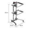 FRALHQFL Salon Trolley Foldable Hair Salon Trolley Metal 2 Tier Rolling Utility Cart Concise Style Hair Salon Beauty Cart for Barber Salon view 2